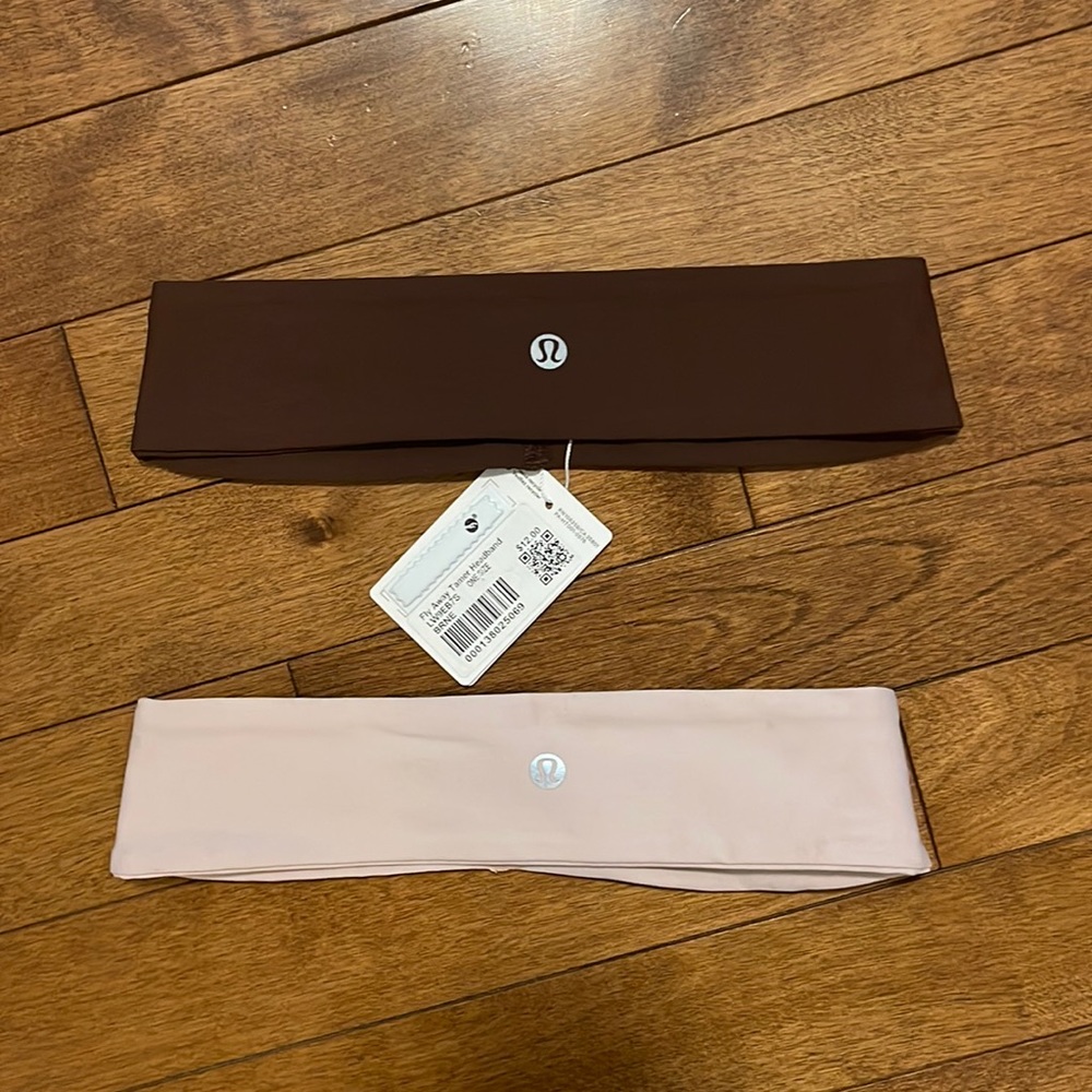 Bundle of maroon and blush bunk Lululemon headbands